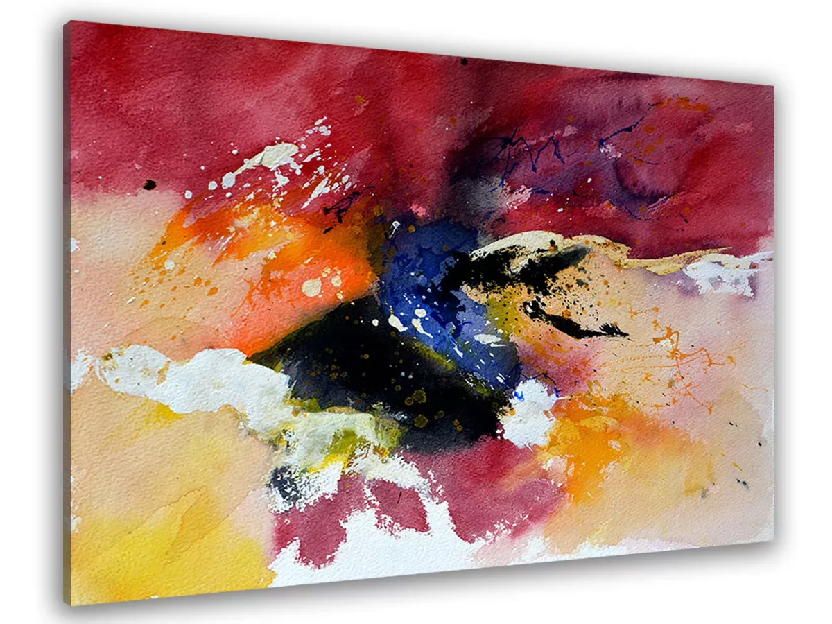 Tableau peint abstraite aquarelle toile imprimée 120x80 cm