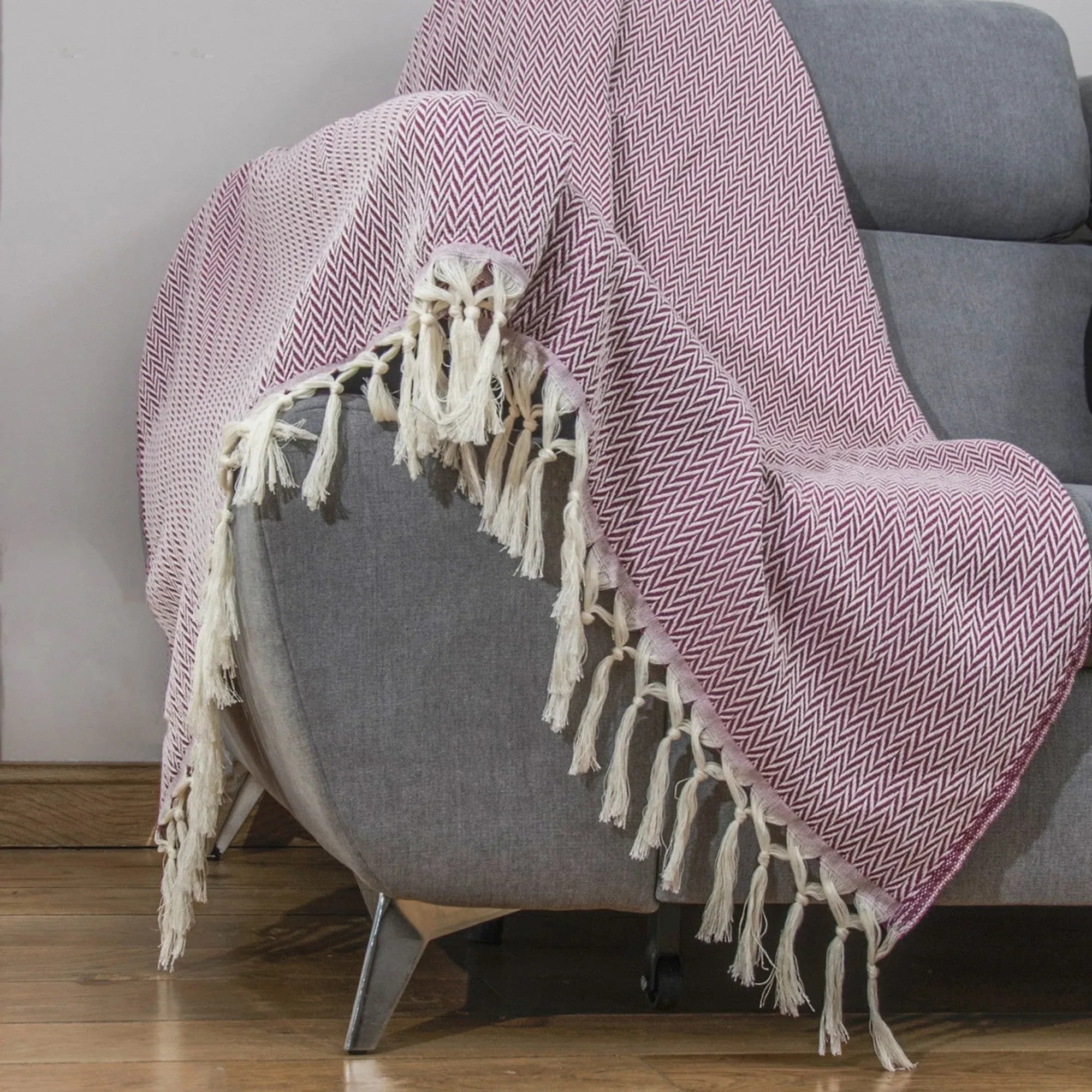 Plaid laine rose fuchsia 160x250