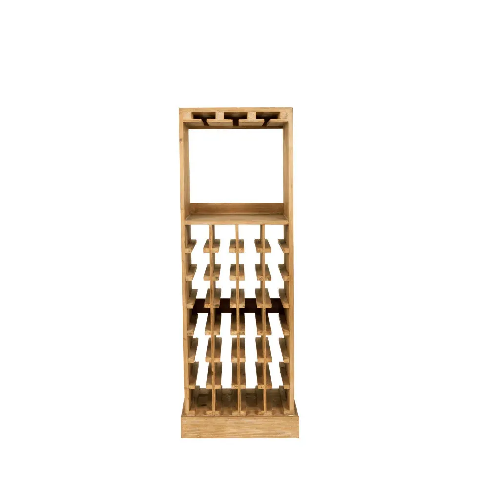 Rangement Bouteilles en Bois Massif Vintage