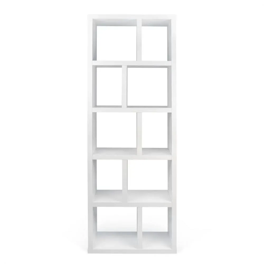 Bibliothèque effet bois blanc laqué