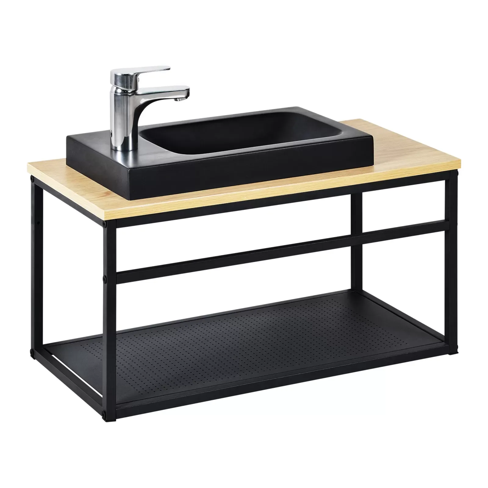 Meuble lave-mains  grande largeur avec vasque résine 60cm