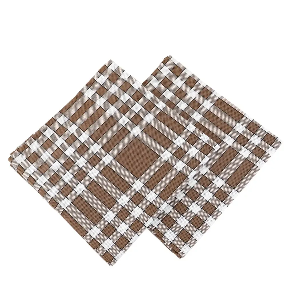 Lot de 2 serviettes rouge en Coton Marron