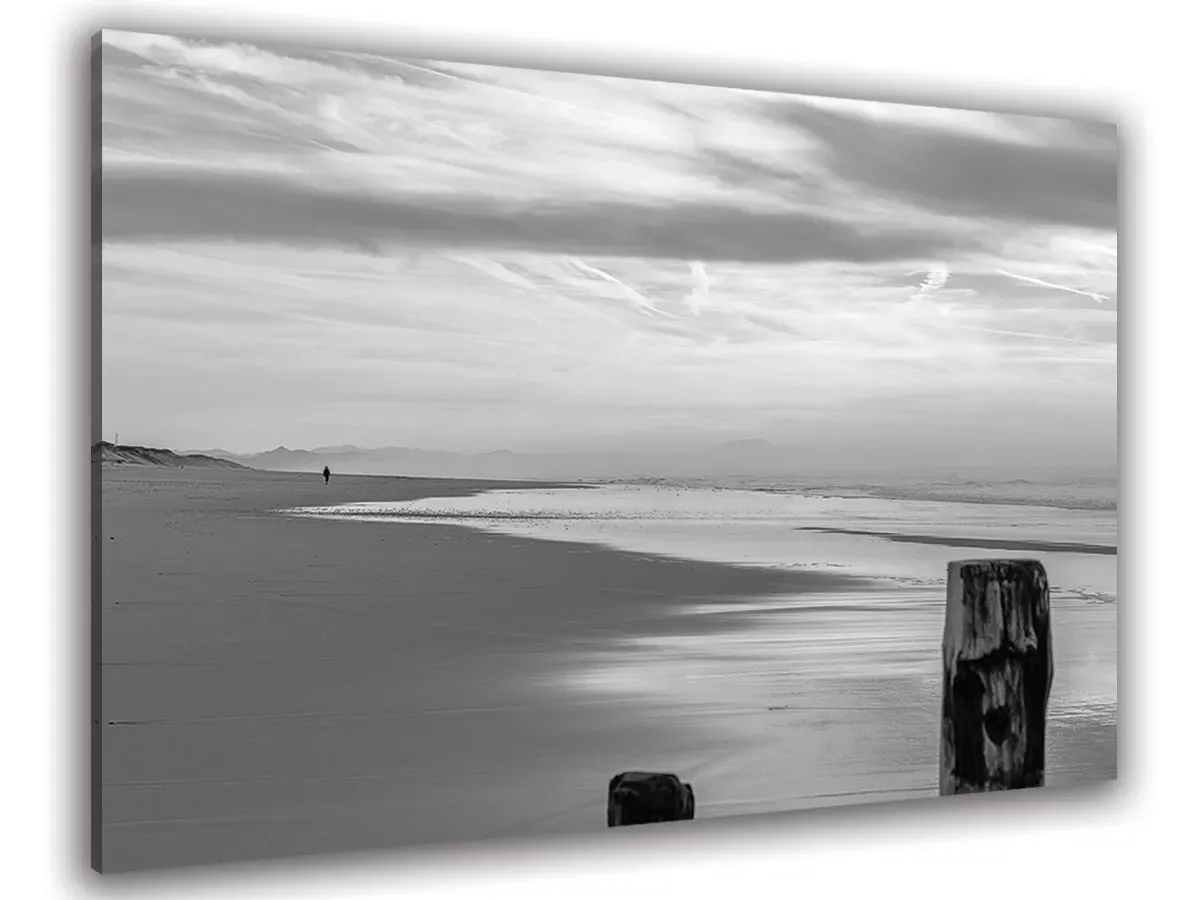 Tableau balade sur la plage à Hossegor imprimé sur toile 60x40 cm