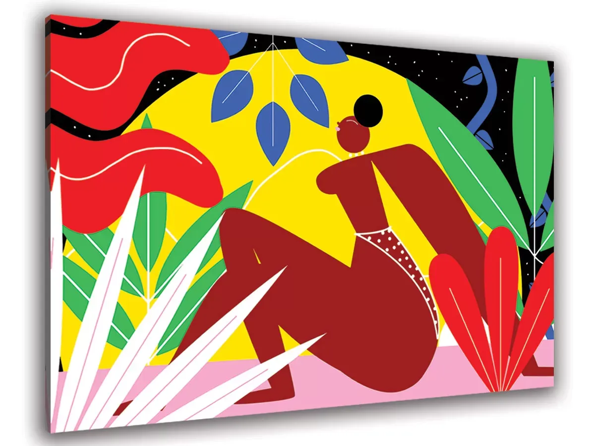 Tableau collage all be feminist toile imprimée 120x80 cm