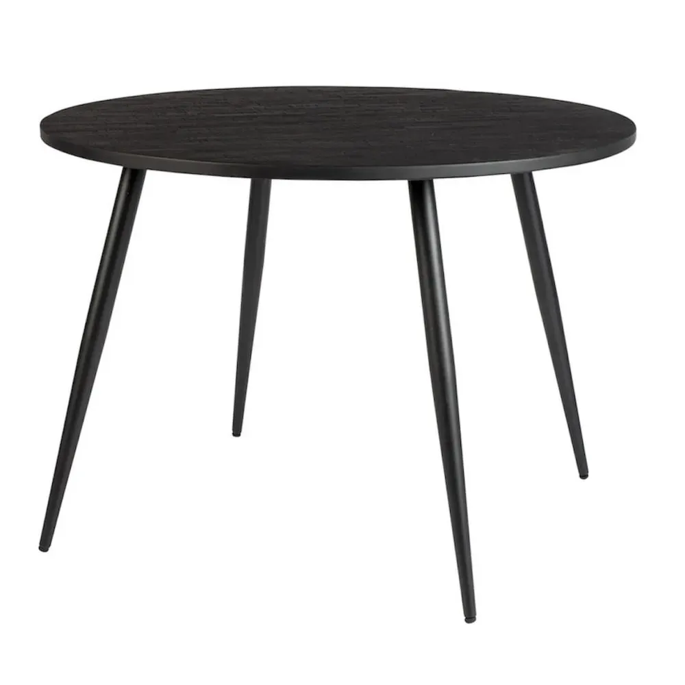 Table ronde en bois noir