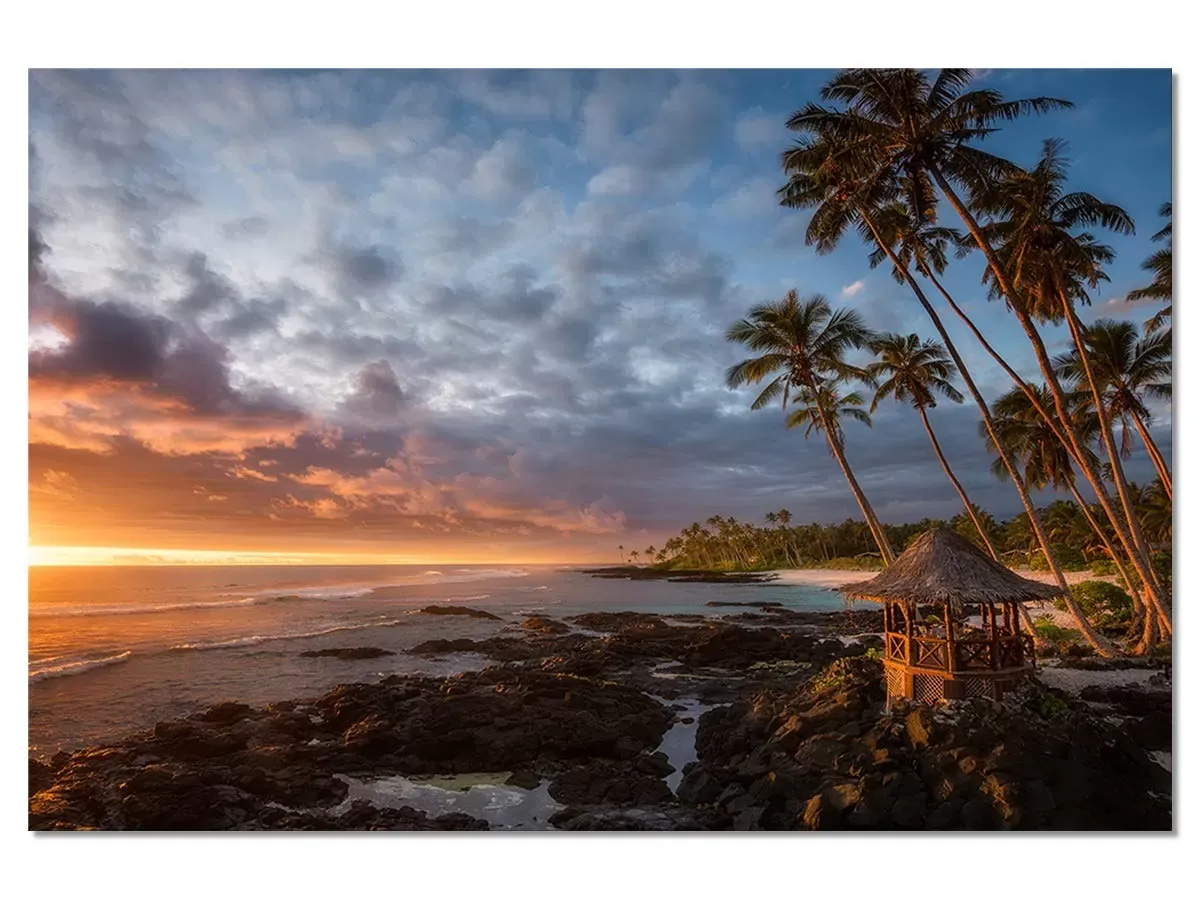 Tableau paradis beach impression sur aluminium 120x80 cm