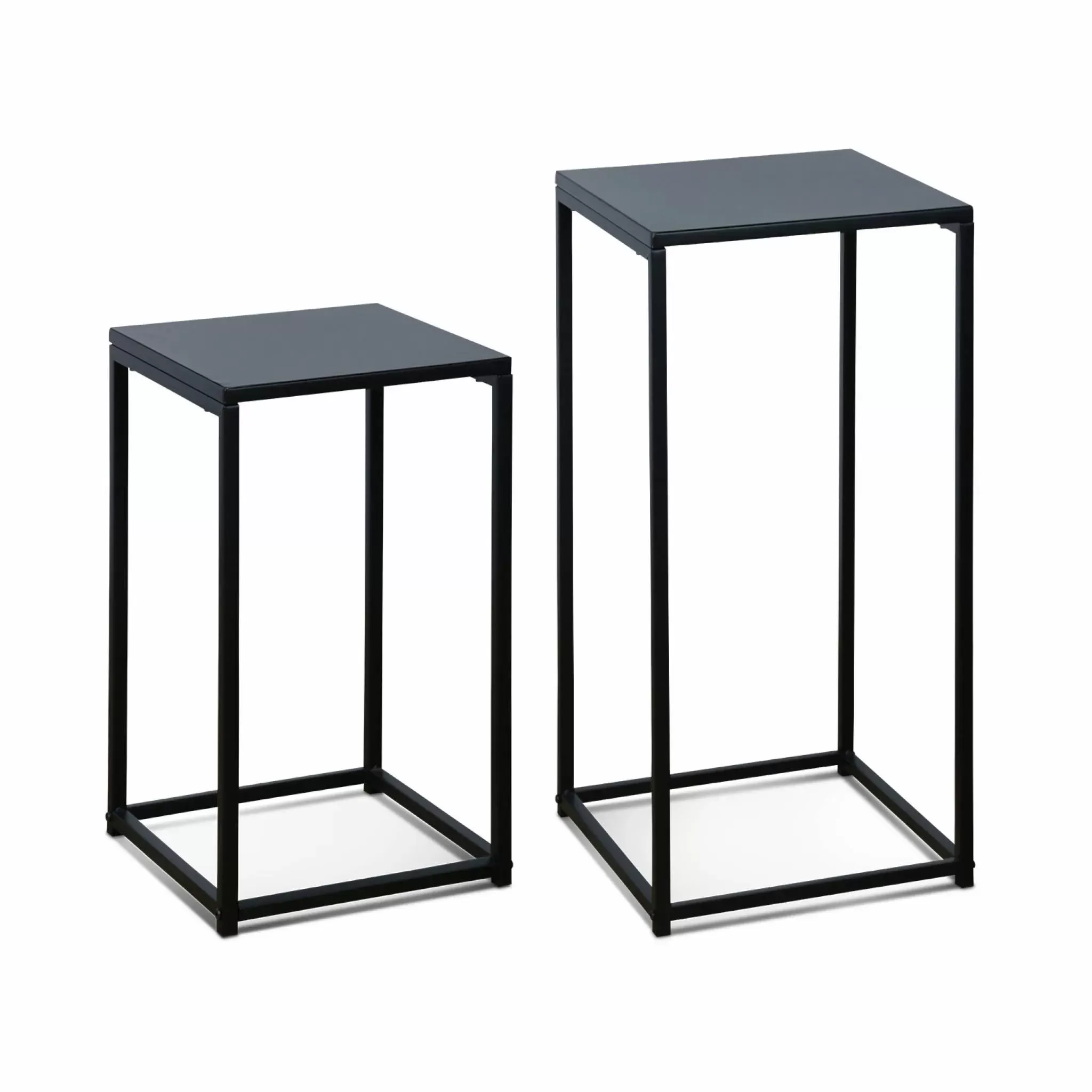 Lot de 2 tables d'appoints gigognes noires