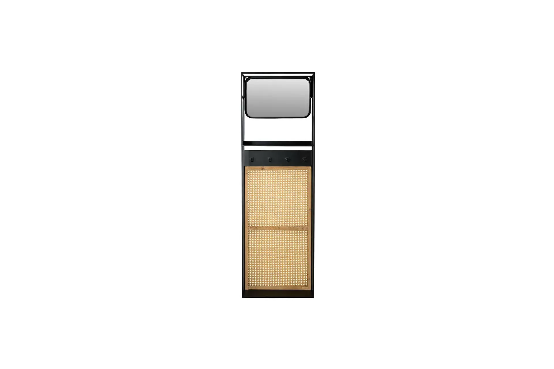 Miroir penderie M en rotin beige
