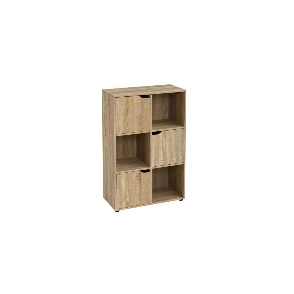 Étagère basse en bois MDF 6 casiers 3 portes