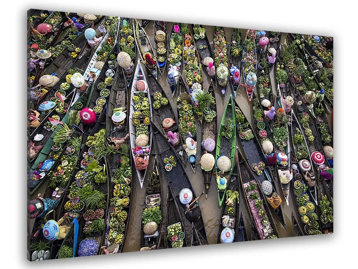 Tableau marché flottant toile imprimée 120x80 cm