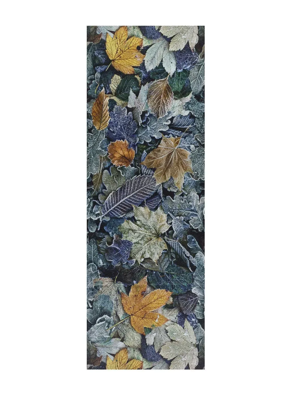 Tapis de cuisine lavable feuilles bleu/vert/gris 52x200 cm