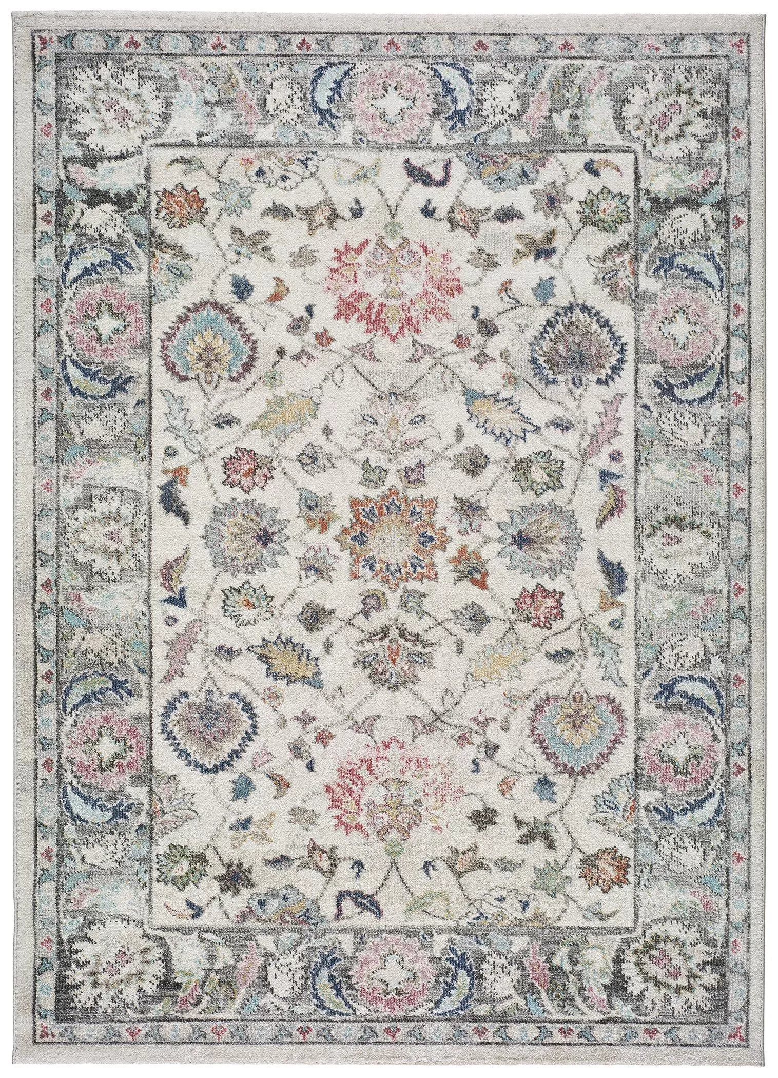 Tapis vintage crème/rose/multicolore 120x170 cm