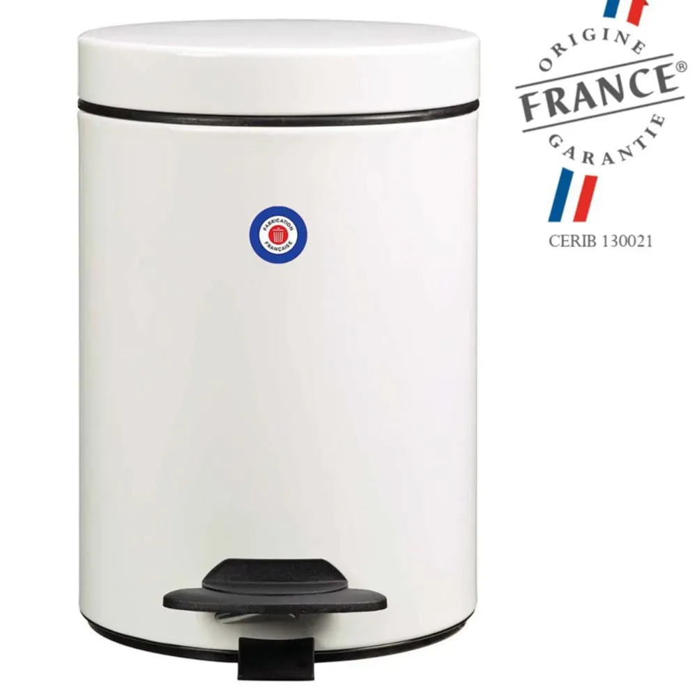 Poubelle de salle de bains à pédale 3L Fabriqué en France