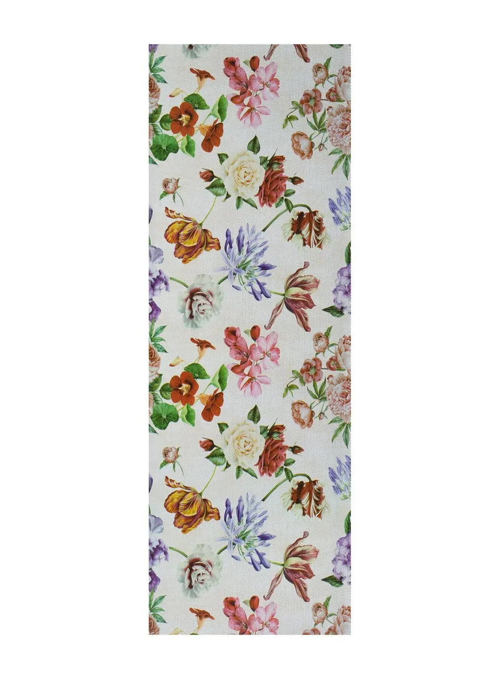 Tapis de cuisine lavable fleurs blanc/multicolore 48x200 cm
