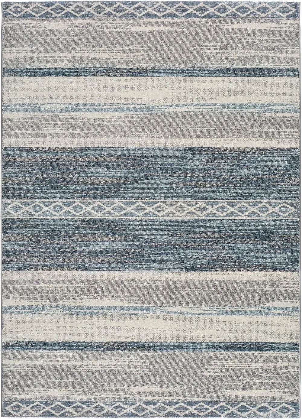 Tapis descente de lit gris/bleu 60x120 cm