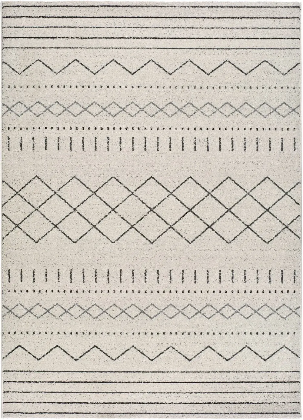 Tapis ethnique blanc/noir 160x230 cm