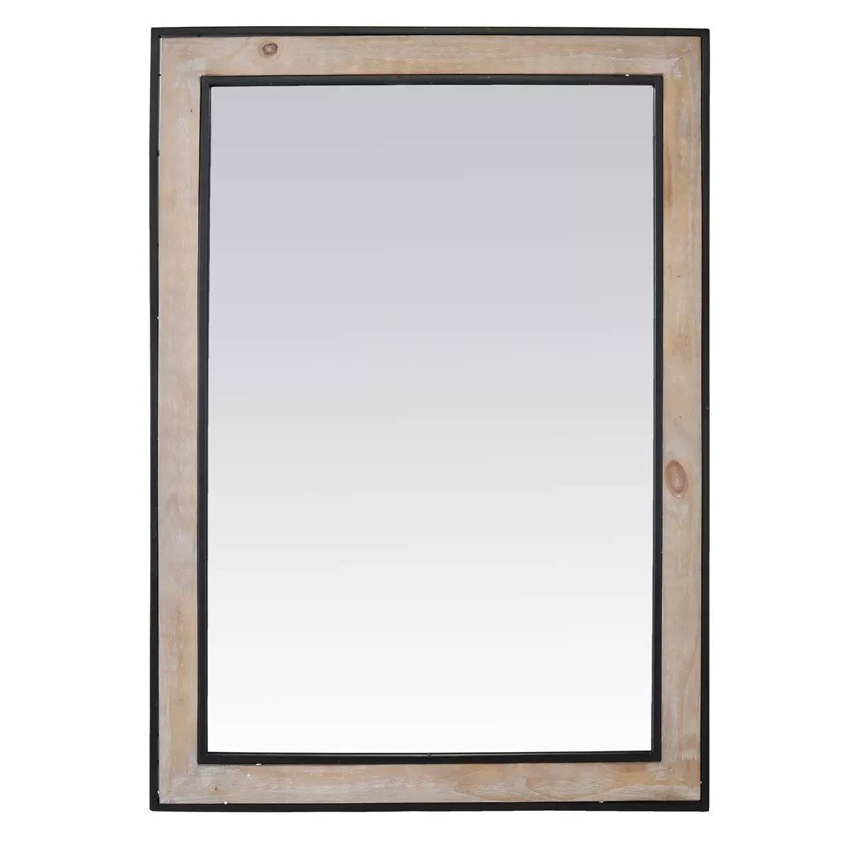 Miroir rectangle en bois et métal 73x103cm