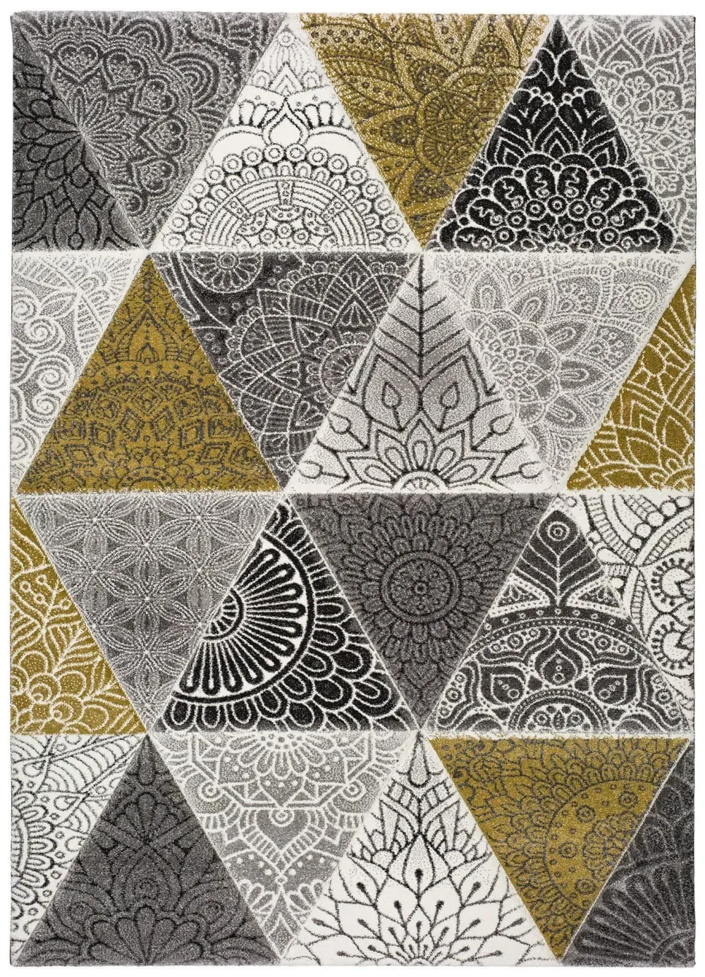 Tapis patchwork gris/jaune 120x170 cm