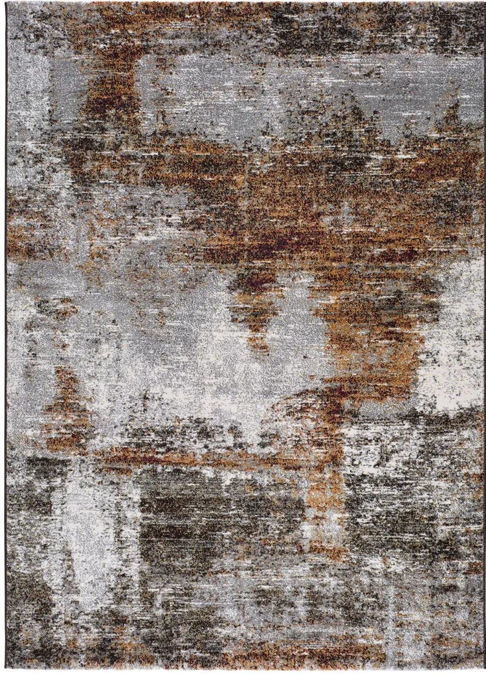 Tapis abstrait rouille/gris 80x150 cm