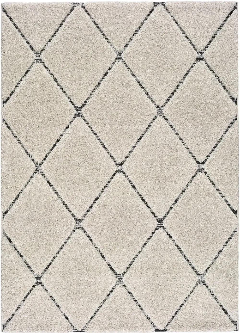 Tapis double hauteur noir et blanc 120x170 cm