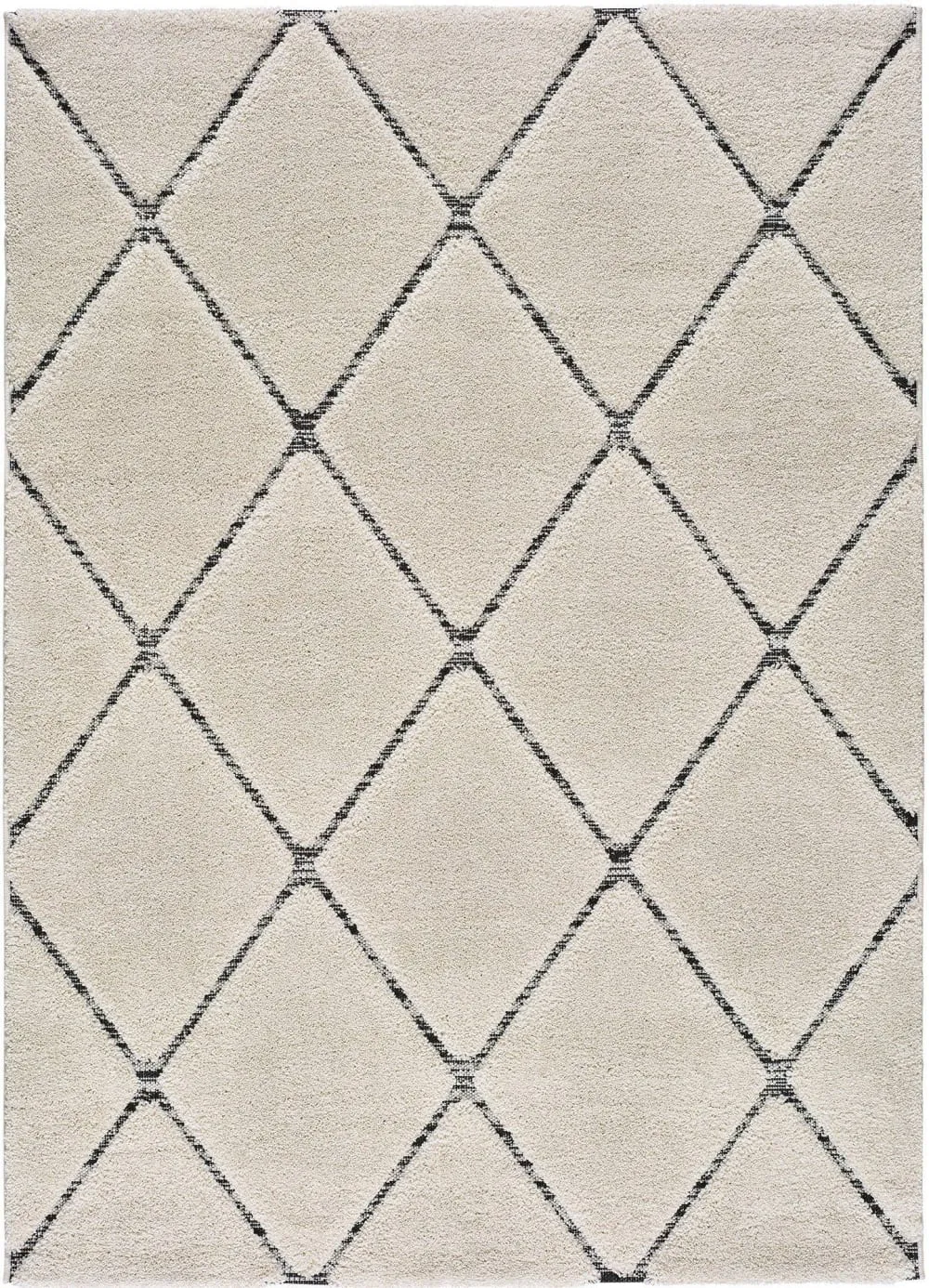 Tapis double hauteur noir et blanc 160x230 cm