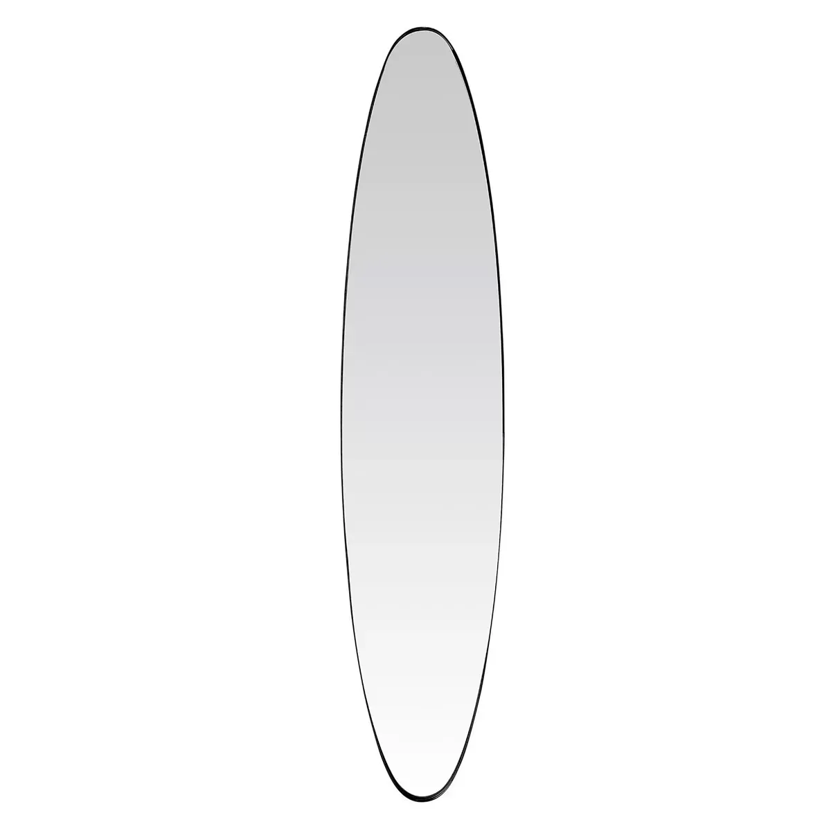 Miroir ovale aux bords fins noir 24x118cm