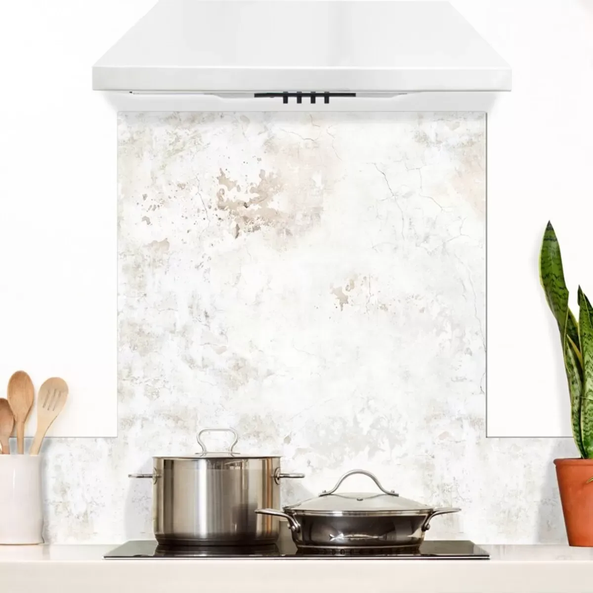 Crédence cuisine Fond de hotte ALU L60xH70cm Beige Indus