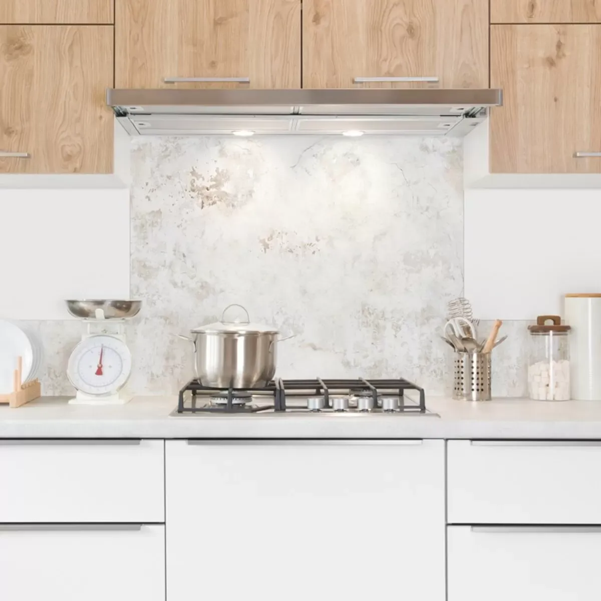 Crédence cuisine Bandeau ALU lot de 2 L100xH20cm Beige Indus