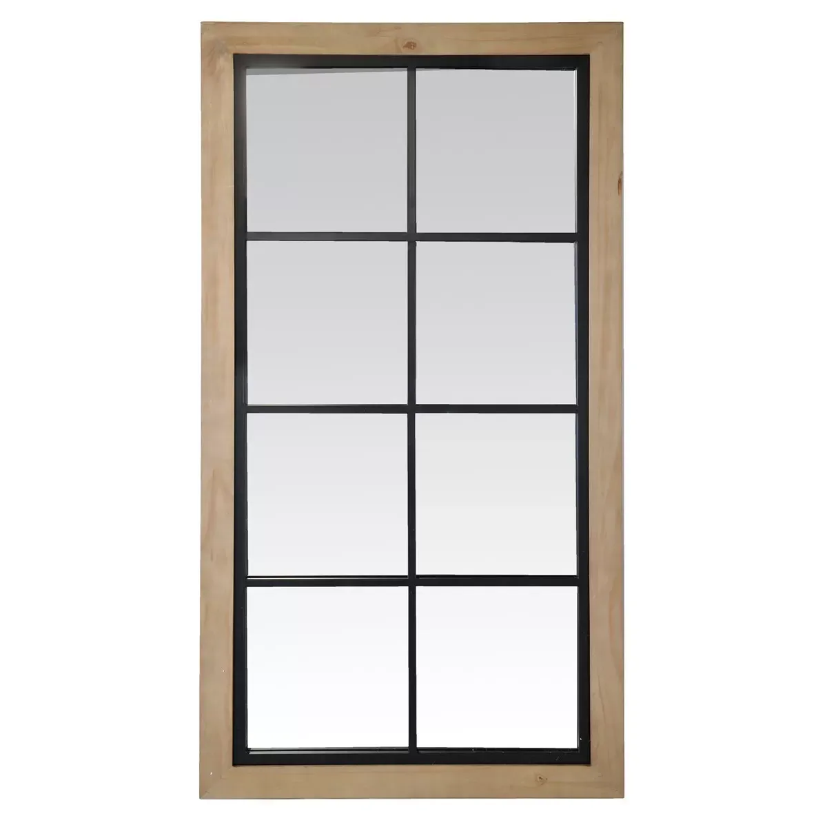 Miroir industriel en bois et métal 65x123cm