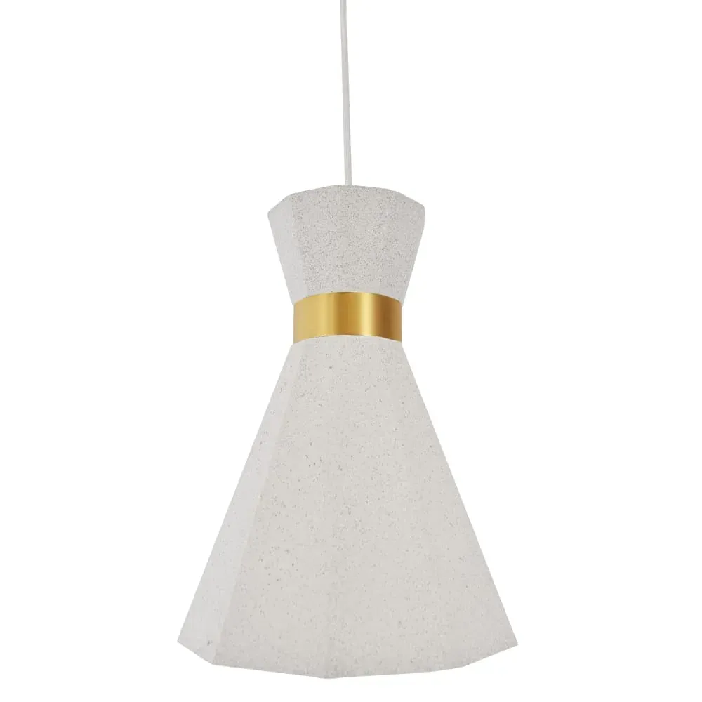 Suspension en béton avec  bande dorée