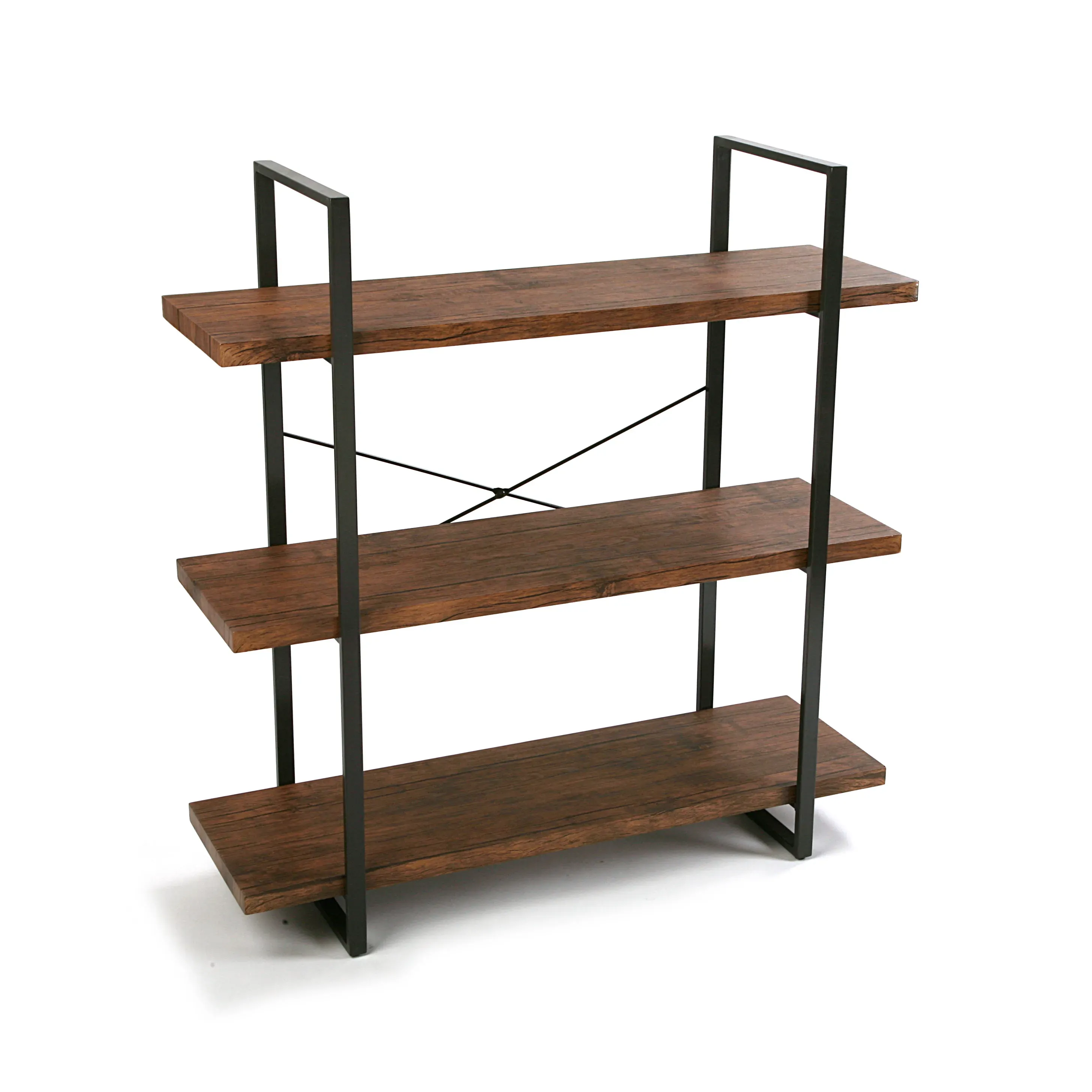 Etagère en aggloméré imitation bois marron et noir