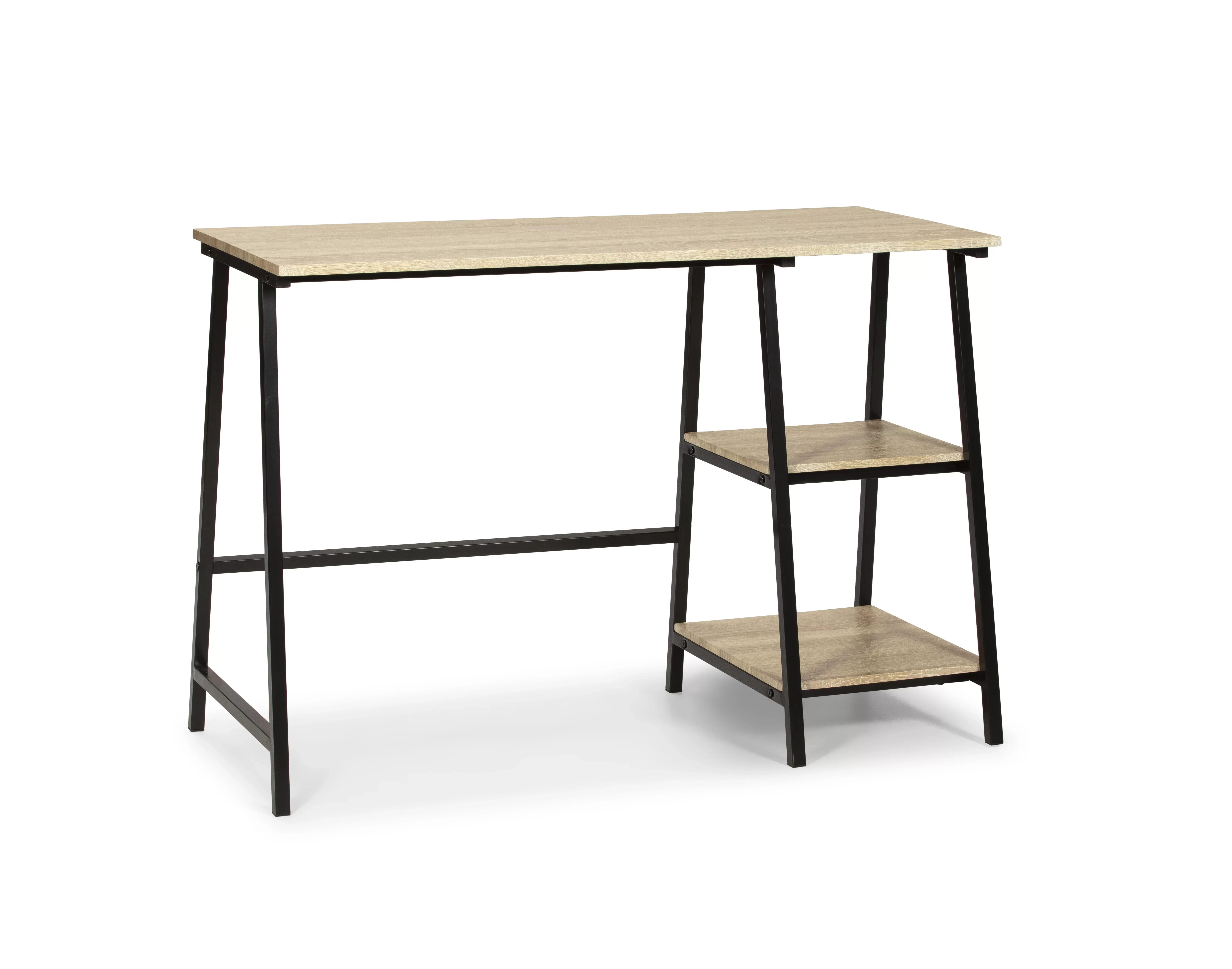 Bureau noir, style industriel, 105 cm longueur