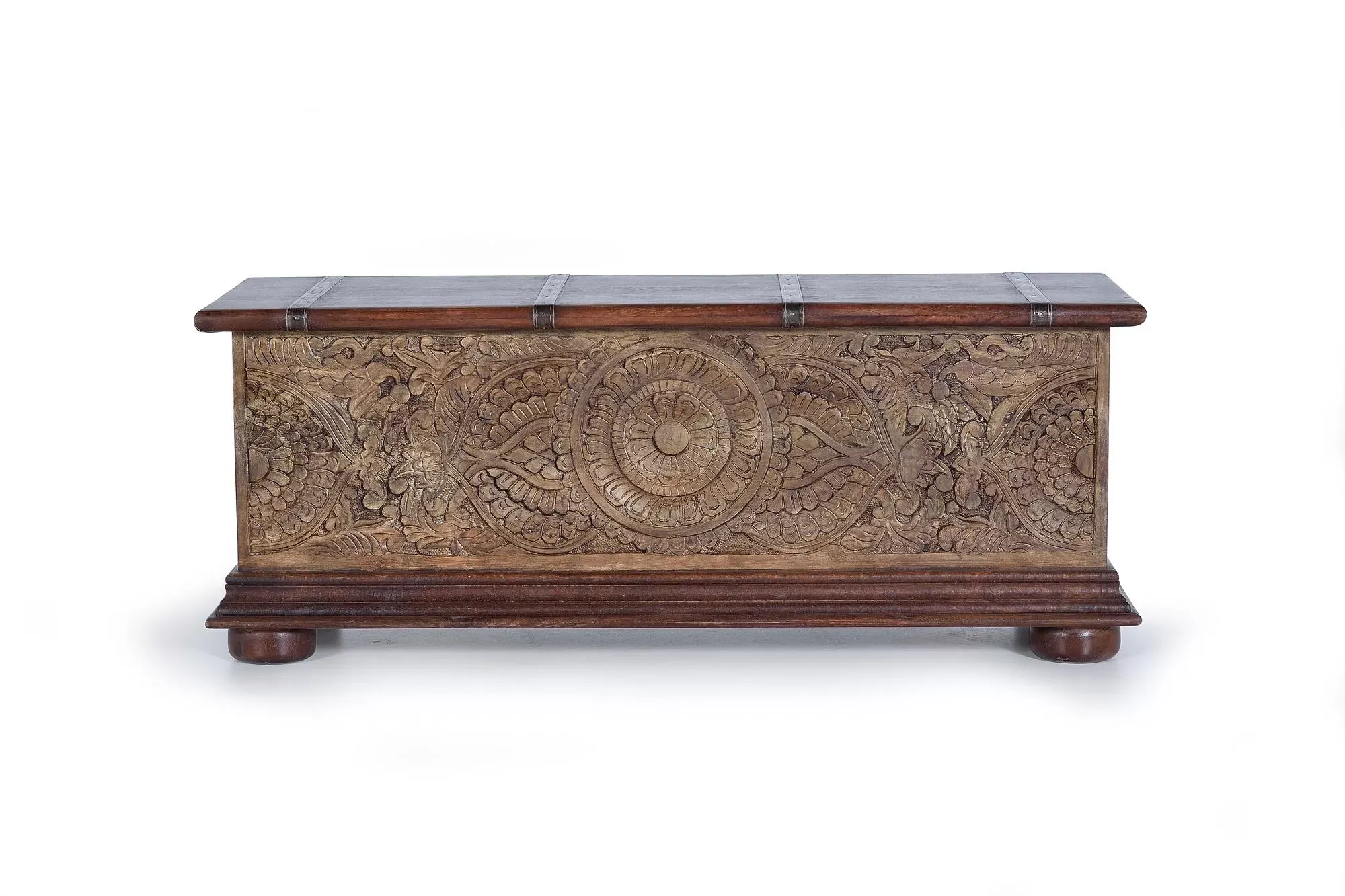 Coffre en manguier bicolore marron