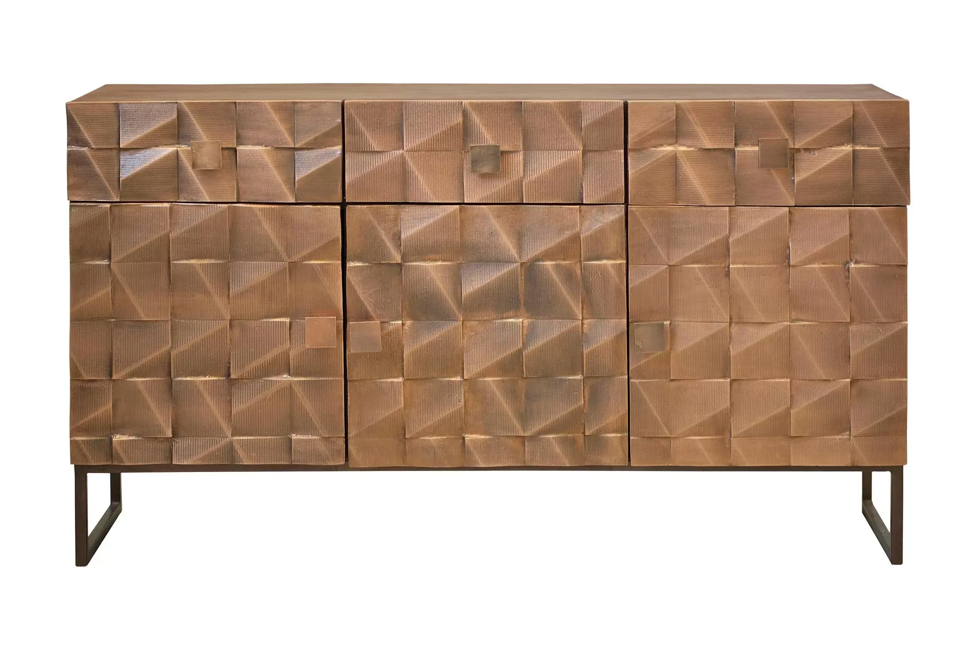 Buffet industriel en manguier et détails en métal