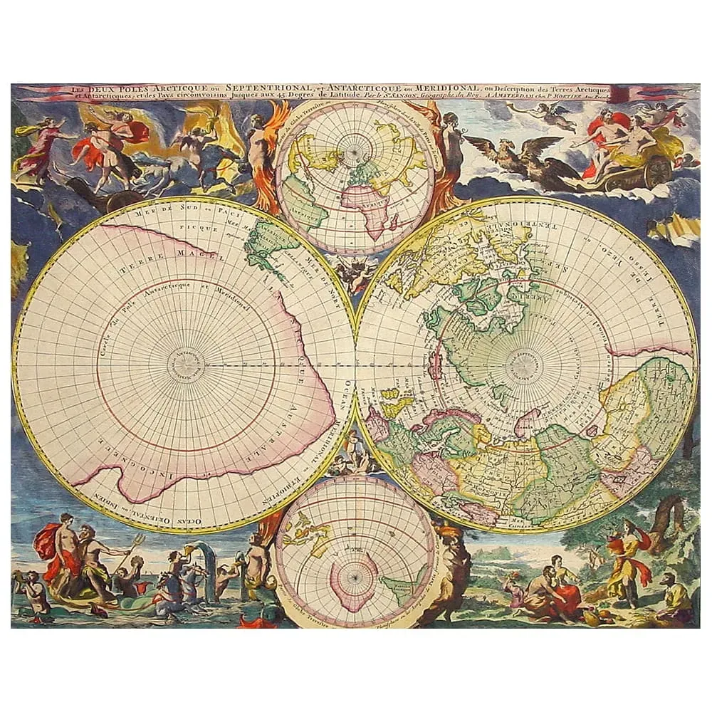 Tableau cartographie ancienne carte No. 67 80x100cm