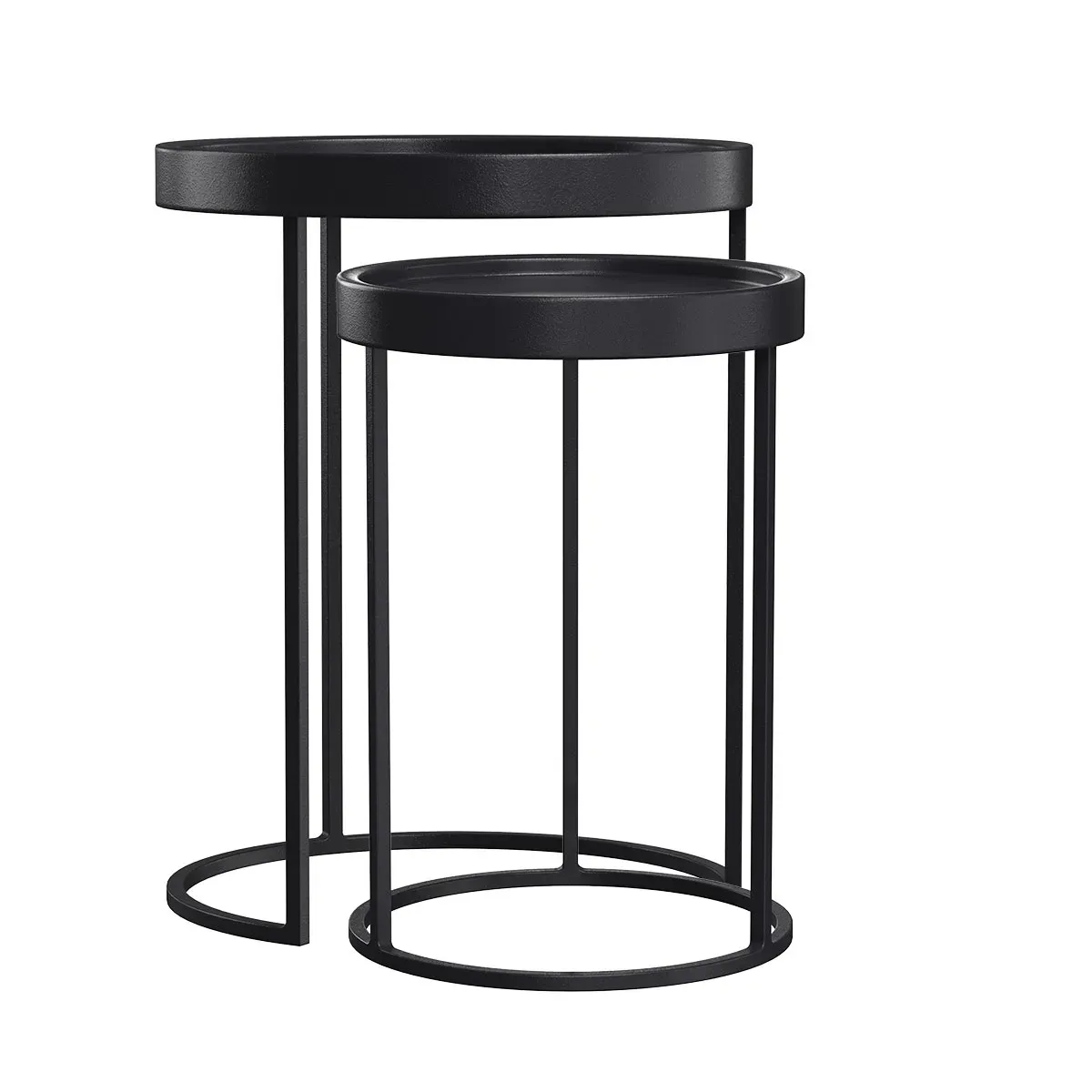 Table d'appoint en métal noir (lot de 2)