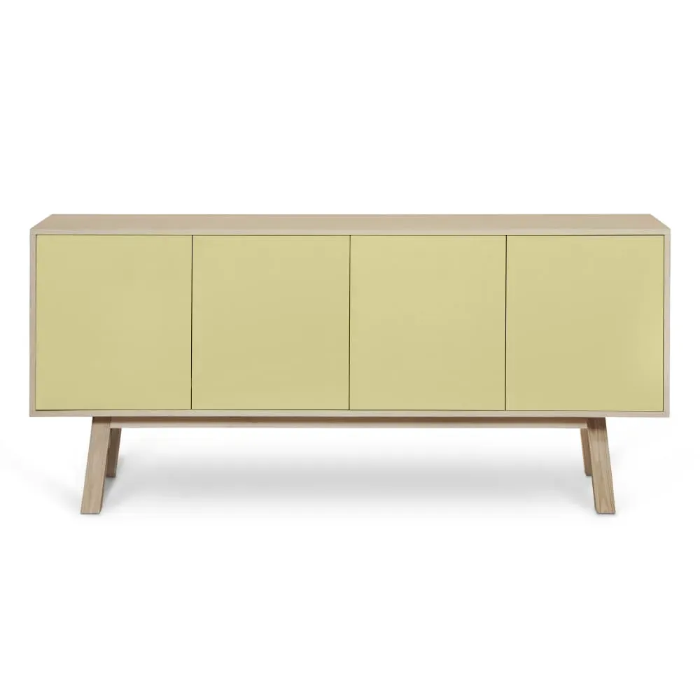 Buffet 4 portes en frêne 180 cm, hauteur 94 cm