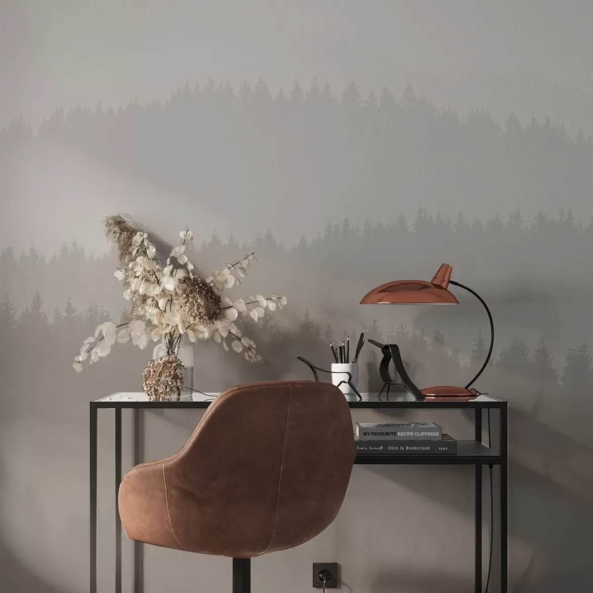 Papier peint panoramique low mountains beige 425x250cm