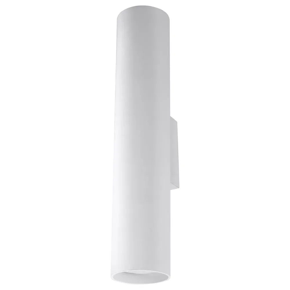 Applique tube en métal blanc H 30 cm