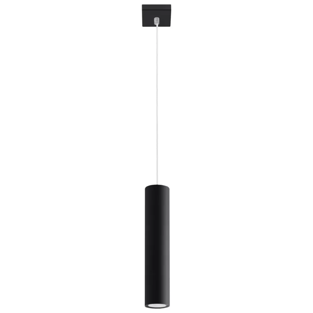 Lampe suspendue acier noir H 100 cm