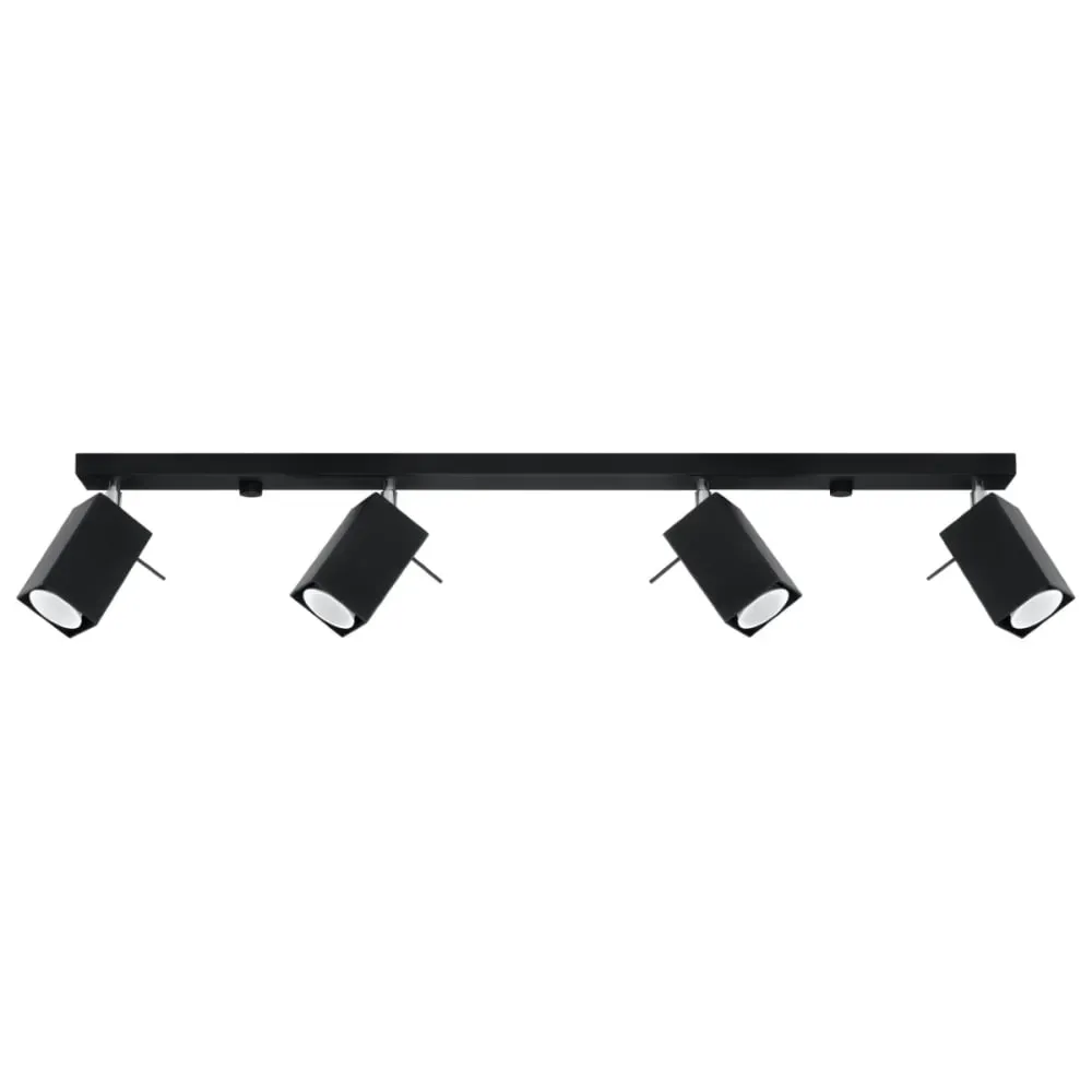 Plafonnier acier noir H 16 cm