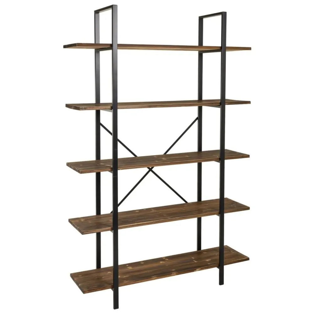 Étagère en bois et métal marron 120x32x178h