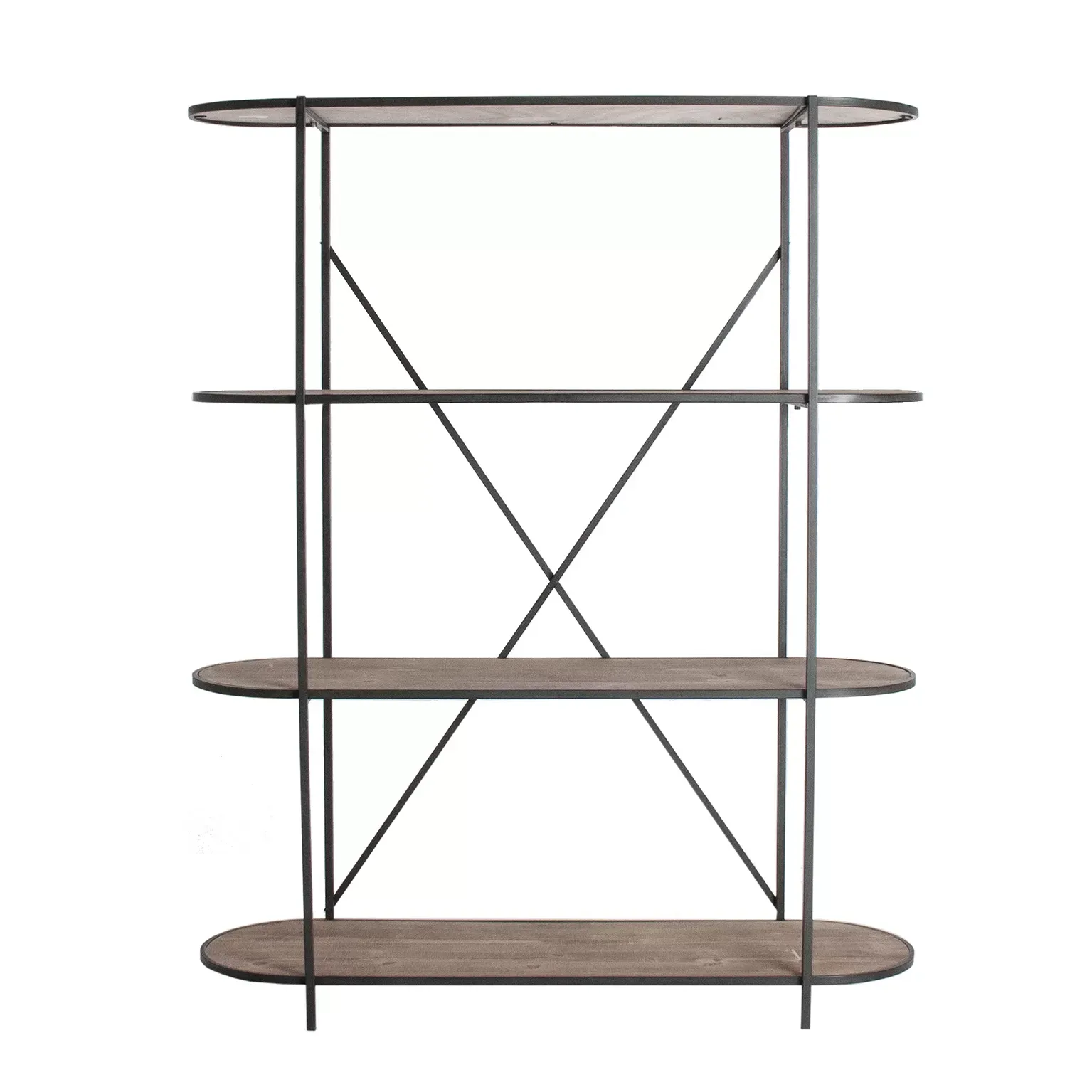 Bibliothèque en fer marron 122x40x150 cm