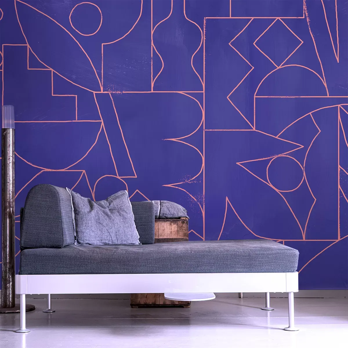 Papier peint panoramique fragments bleu 425x250cm