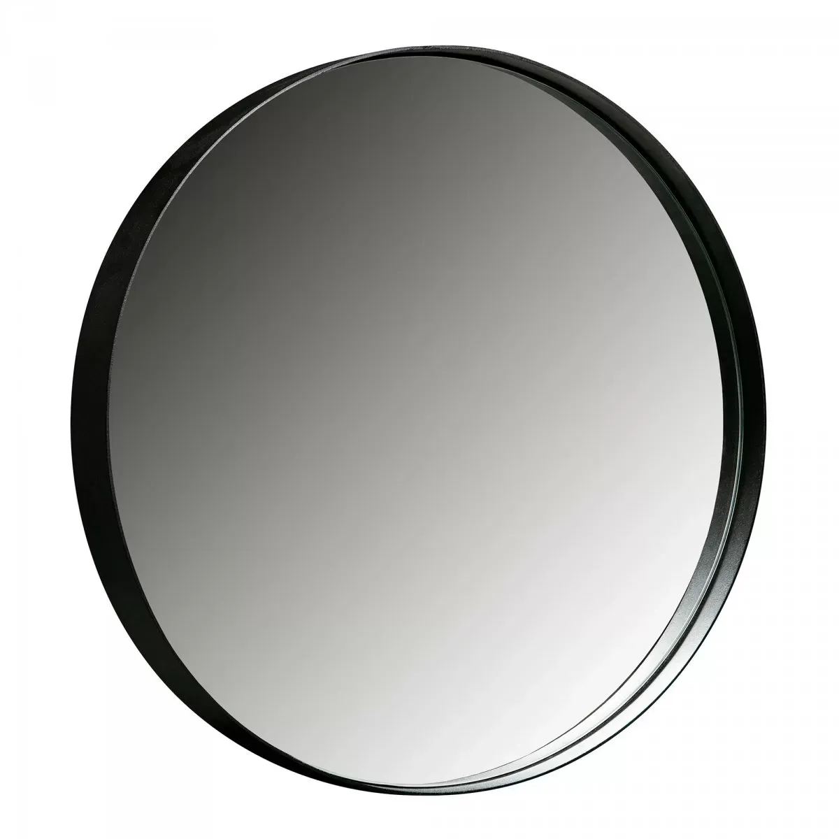 Miroir rond en métal noir