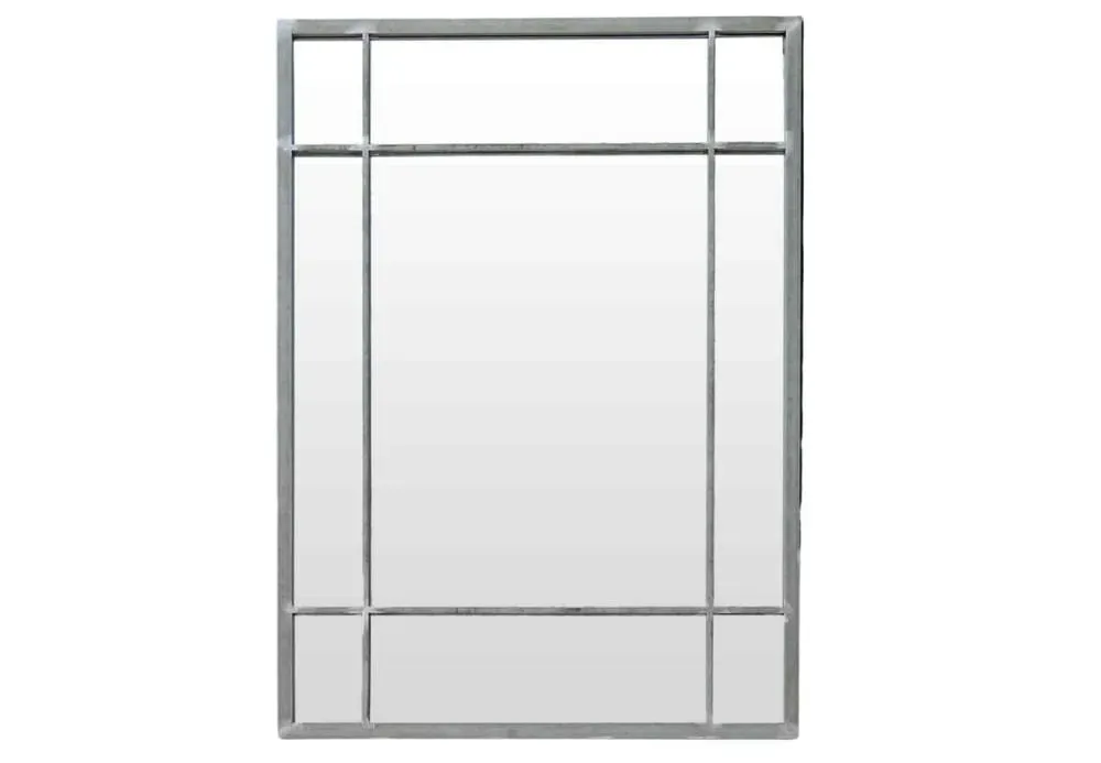 Miroir Art Déco en métal finition zinc - 97 x 67 cm - Wallis