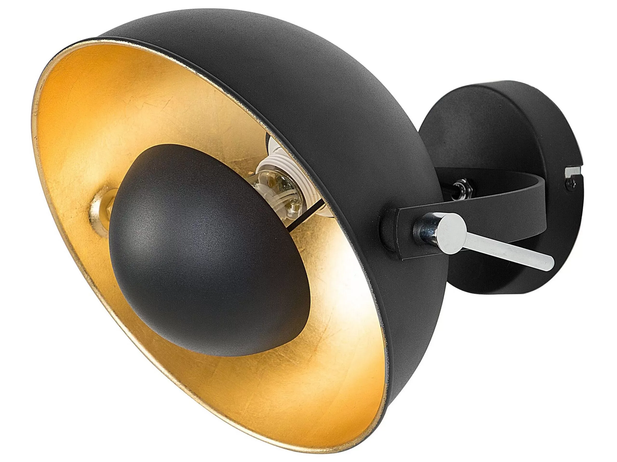 Lampe murale noire et dorée
