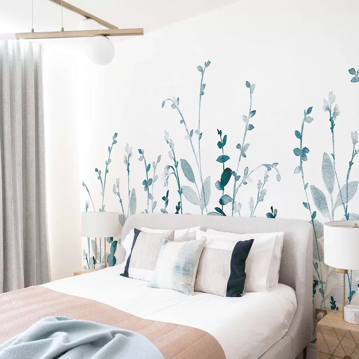 Papier peint panoramique poaceae à la volée vert 425x250cm