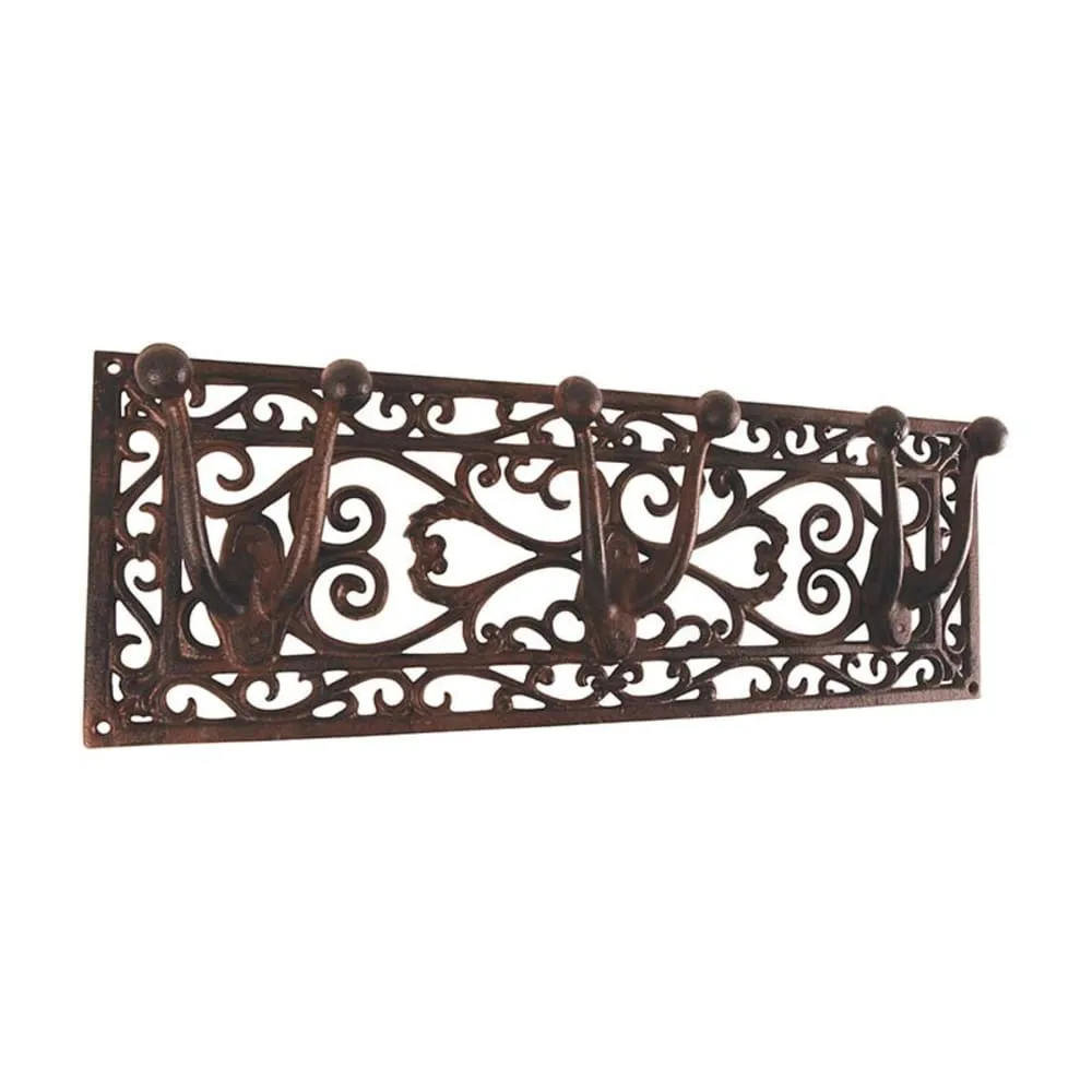 Crochets muraux outils jardin fonte marron