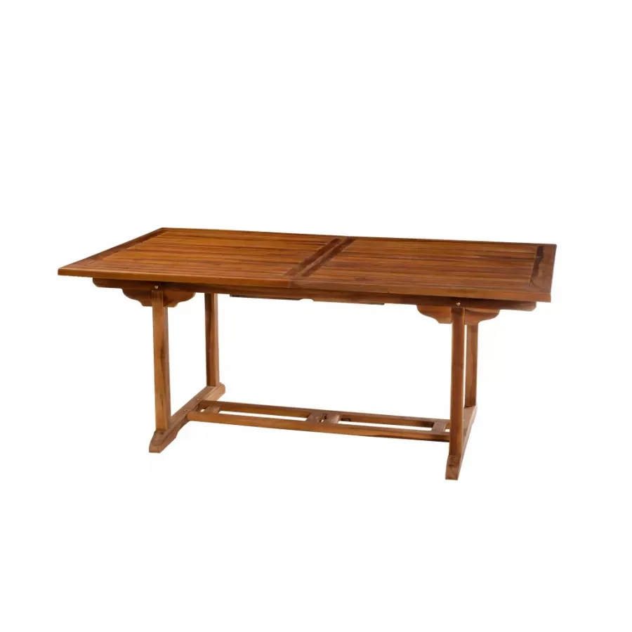 Table de jardin teck huilé extensible 8/10 personnes L240 cm